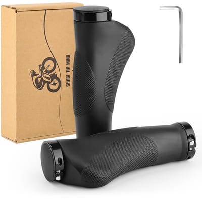 Dailygoods- Fietshandgrepen Ergonomisch - Antislip - Schokdempend - Veiligheidsvergrendeling - 130 mm - Ideaal voor mountainbikes - Handvatten
