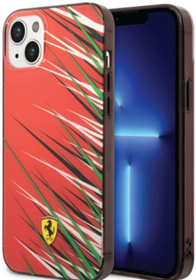 Ferrari Back Cover - Geschikt voor iPhone 14 Plus & 15 Plus - Rood - Slank ontwerp met verhoogde randen