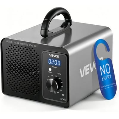 VEVOR ozongenerator 36000 mg/u, industrieel ozonapparaat met 15 seconden startvertraging, 120 minuten timer en draaiknop, ozonator voor max. 300 m², ozonluchtreiniger voor het verwijderen van geuren in auto's, hotels en appartementen
