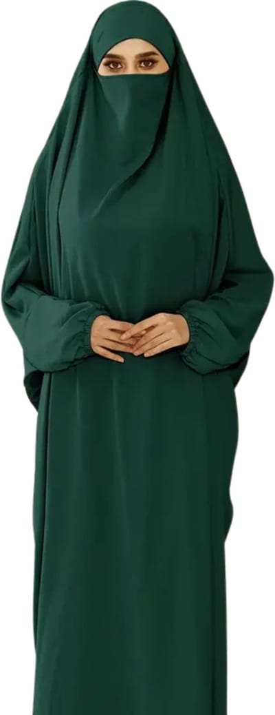 Nivard Islamitische Kleding - Djellaba Dames - Moslim Kleding - Arabisch Dames Kaftan - Alhamdulillah - Legergroen