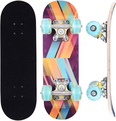 Compleet Skateboard - Beginnersboard - Buiten Skateplezier - Verlichte Wielen - 17 Inch - Diverse Designs