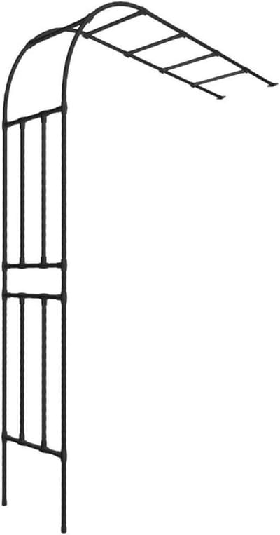 Rozenboog - Tuinboog Pergola - Decoratie Tuin - Halfboog Ontwerp - 150x240cm - Zwart