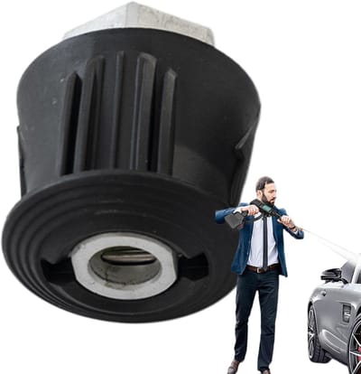 Hogedrukreiniger slangconnector - Snelkoppeling adapter - Huis reinigen - Robuuste aluminiumlegering - 5.3 cm - Zwart