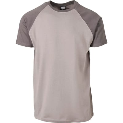 Urban Classics - Raglan Contrast Heren Tshirt - S - Grijs