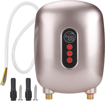 Doorstroomverwarmer - Tankloze boiler - Direct warm water - LED temperatuurdisplay - 6500W - Goud roze