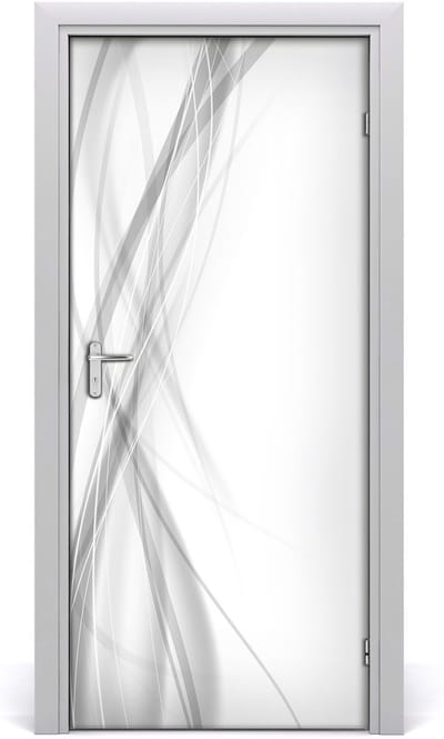 Tulup Deursticker - Abstracte Golven Deur Sticker - 95 cm x 205 cm - Grijs Deursticker - Moderne Deur Sticker - Deursticker voor de Woonkamer - Deurfolie
