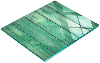 Keukenplank van gehard glas met afbeeldingen, houten planken, groen, 60x52 cm