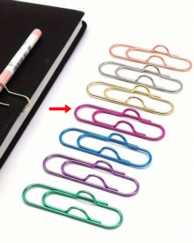 Penhouder voor notitieboek – Magenta – Metalen penclip – Schoencadeau – Sinterklaascadeau – Kerstcadeau – Cadeau onder €5 – Planner accessoire