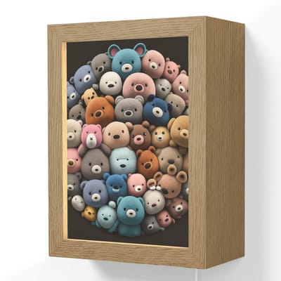 Wandlamp 15x20 cm - Oplaadbaar - Teddybeer - Knuffel - Dieren - Meisjes - Jongens - Wandlampen binnen woonkamer - Slaapkamer lamp met kabel - Decoratieve nachtlamp - Vloerlamp snoer