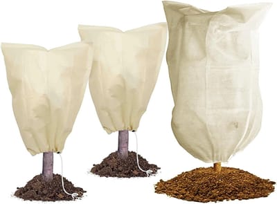 Set van 3 Beschermhoezen voor Planten, Winterbescherming, Wind- en Vorstbescherming, Beige (60 x 80 cm en 80 x 120 cm)