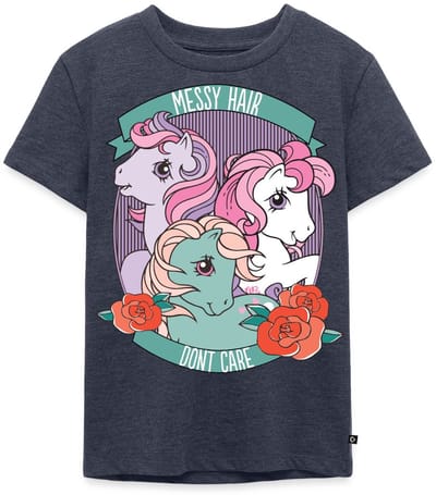 My Little Pony Retro Messy Hair Don't Care Statement Premium T Shirt Kinderen