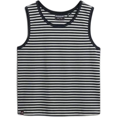 Superdry Gestreepte Athletic Essentials Tanktop van Jersey White Grootte: 38