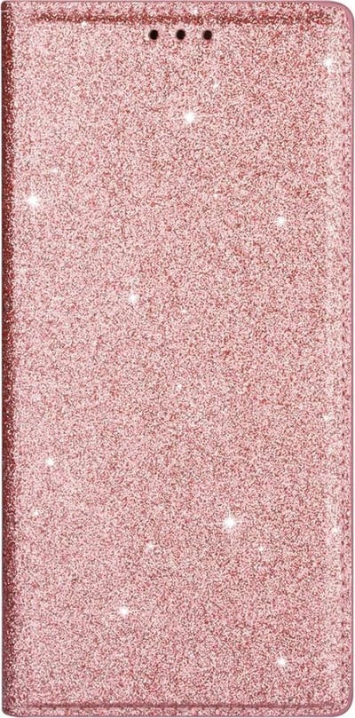 Hoesje geschikt voor iPhone XS Max - Bookcase - Pasjeshouder - Portemonnee - Glitter - TPU - Rose Goud