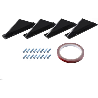 4 STUKS Auto Achterbumper Haaienvin Driehoek Spoilers Universeel Koolstofvezel Platte Stijl Black Flat Style black