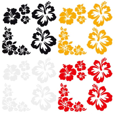 Vt products - Hibiscus Bloem Auto Sticker - Reflecterende Stickers - Waterdicht Vinyl - Decoratieve Decals - Geschikt voor Auto, SUV, Truck en Motorfi