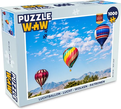 Puzzel Luchtballon - Lucht - Wolken - Patronen - Legpuzzel - Puzzel 1000 stukjes volwassenen