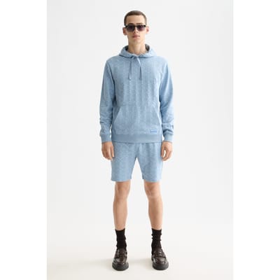 Scotch & Soda Jacquard Terry Hoodie Faded Denim Taglia: S | Felpe con cappuccio Outlet | Uomo | Blu