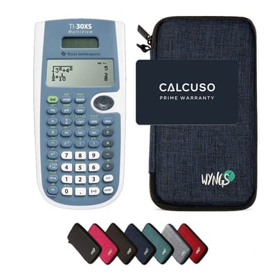TI-30XS MultiView incl. WYNGS Beschermhoes Blauw - Wetenschappelijke Rekenmachine - Basis Pakket