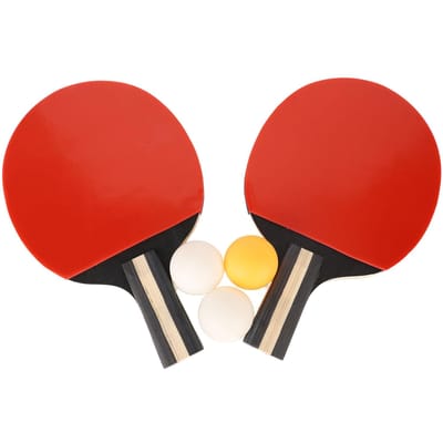 REGAIL Set de Raquettes de Ping-Pong Deux Raquettes et Trois Balles Raquettes de Tennis de Table pour Activités Extérieures Jeux de Balle blanc