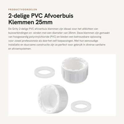 Dailygoods- Afvoerbuis Klemmen 2 Stuks - 25mm - Draad - Afdichting - Verbinding - Schokbestendig - Buisbeugels