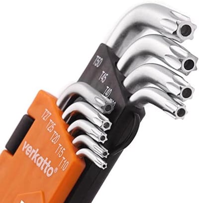 Set van 9 Langste Torxsleutels T10-T50 met Houder - Chroom-vanadium staal