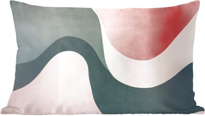 Sierkussens - Kussentjes Woonkamer - 60x40 cm - Abstract - Golven - Sierlijk - Roze