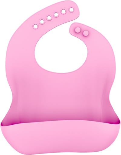 Intirilife slabbetje in ROSA gemaakt van siliconen met lekbakje BPA-vrij en vaatwasmachinebestendig gemakkelijk schoon te maken