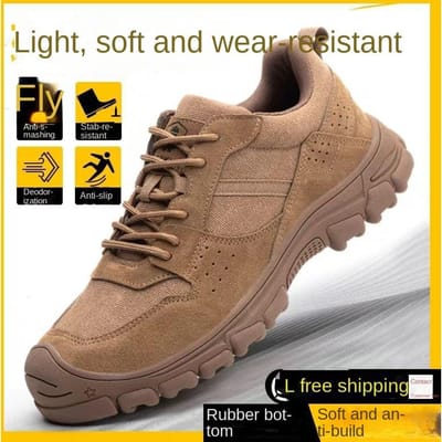 Chaussures d'assurance travail pour hommes anti-écrasement, anti-perforation, anti-échaudure, semelle solide, déodorantes et respirantes, chaussures de travail 46