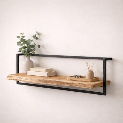 DH Interior Wandplank Massief Acacia hout - diverse afmetingen - Aberdeen 40 x 25 x 30 cm - Hout - Massief acacia - Industrieel - 40 x 25 x 30 cm