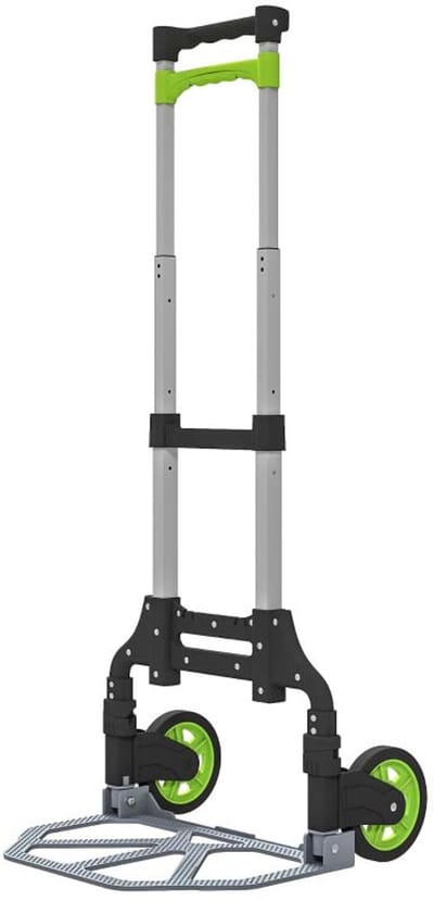 Vouwbare Trapduwer Zeswiel Ontwerp, Stevige Aluminium Legering, 70kg Draagvermogen, Makkelijk te Vouwen, Ruimtebesparend en Handig voor Transport, Geschikt voor Huishoudelijk Gebruik en Trapsporteren 41x38.5x100cm groen