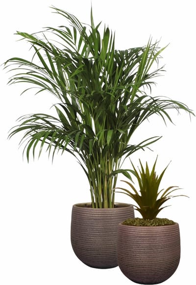 TS Collection plantenpot - 2x - Lydia - glimmend paars - 20 x 22 cm - keramiek - woonaccessoires