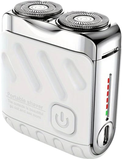 Krachtige 2-Blade Scheerapparaat - Usb Oplaadbare 2-Kop Mini Body Shaver + Precisie/Baardtrimmer - Batterij Indicator - Perfecte Lichaamshaar Verzorging voor Dames en Heren - Viraal op Tiktok - Kleur: Wit