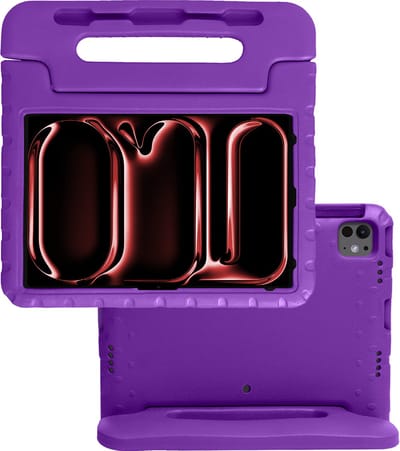Hoes - Geschikt voor Apple iPad Pro (2024/2025) - 13 inch - Kinderhoes Shockproof Bumper - Kidsproof Case - Tablet Hoesje - Kinder Hoes Cover - Paars