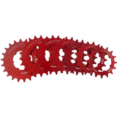Miche Kettingblad-opsteek 21T 1/8 Pista Rood z/borgring