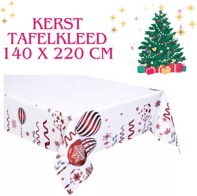 Kerst tafelkleed 140 x 220 cm - Kerst decoratie - Rechthoekig - Tafel - Eettafel - Christmas -Tafellaken - Kerstdiner - kerst accessoires - Kerstcadeau - kerst actie fijne kerst - kerst patroon - kerstavond - fijne kerstdagen - kerstman - sinterklaas