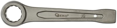 GEKO Ring Slogging Steeksleutel - 19mm - Voor Zwaar Werk - Chroom-Vanadium Staal