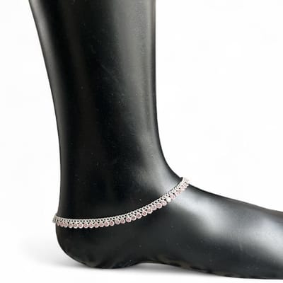 N3 Collecties Echt Sterling Zilveren Elegante Enkelbanden Met Roze Stenen Voor Dames