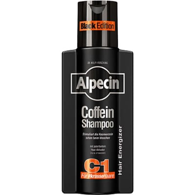 Alpecin Cafeïne Shampoo C1 Black met Nieuwe Geur 250ml | Natuurlijke Haargroei Shampoo voor Mannen