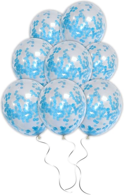 LUQ - Luxe Licht Blauwe Confetti Helium Ballonnen - 50 stuks - Verjaardag Versiering - Decoratie - Latex Ballon Licht Blauw