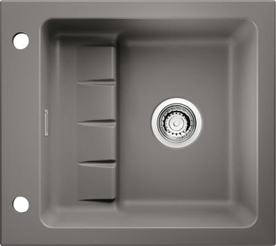 NABER PickUP - Keramische Spoelbak - kleur LAVA - met dubbele bodem - met Waste