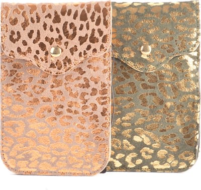 Giuliano Nubuck schoudertasje telefoontasje Amira - Brons - Made in Italy