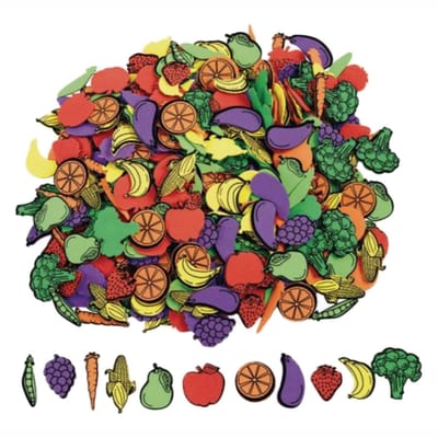 Colorations foam stickers groenten en fruit - creatieve knutselset 500 stuks.