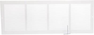 Witte Stalen Plint Retourgrill voor Ventilatieopening 24x8 Inch