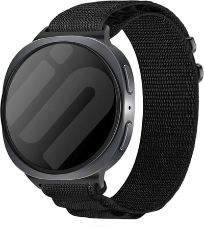 Strap-it Alpine nylon bandje geschikt voor Samsung Galaxy Watch 9 (40/44mm) / Watch 8 (40/44mm) / 8 Classic (46mm) - zwart