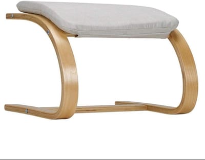 Houten Kruk - Voetbankje Lounge - Ontspannen Zitten - Massief Hout Frame - 51x40x46 cm - Natuurlijk
