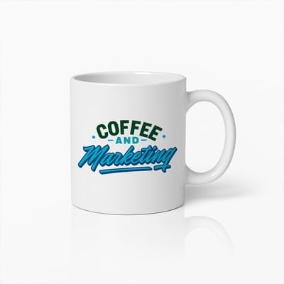 Coffee and Marketing Mok 330ml – Grappige Kantoor Koffiebeker, Perfect Cadeau voor Marketeers, Ondernemers en Collega’s