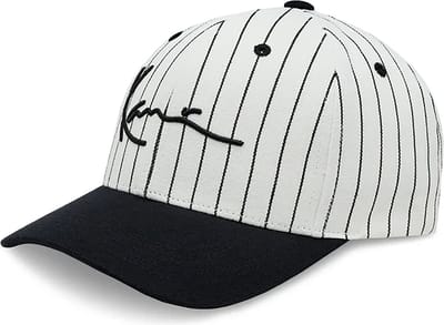 Karl Kani KK Signature Ziczac Pinstripe Cap off white/black WIT - Maat One size