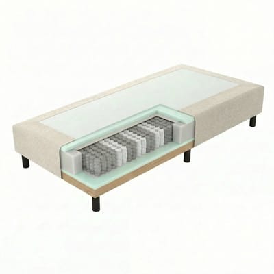 Mörgenn Pocket Boxspring - Losse onderbox met pocketvering - Hotelkwaliteit - Beige - 60x200 - 20cm hoog