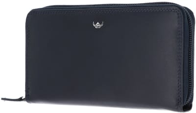 Golden Head Leren portemonnee Polo RFID Protect RV-Damenbörse 2804 Marineblau donkerblauw
