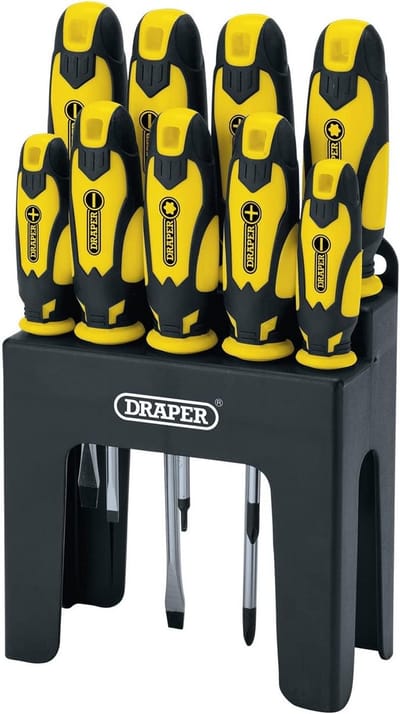 Schroevendraaier Set Soft Grip Gereedschap 9 Stuks met Standaard